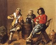 Jan Miense Molenaer Two Boys and a Girl Making Music oil painting artist
